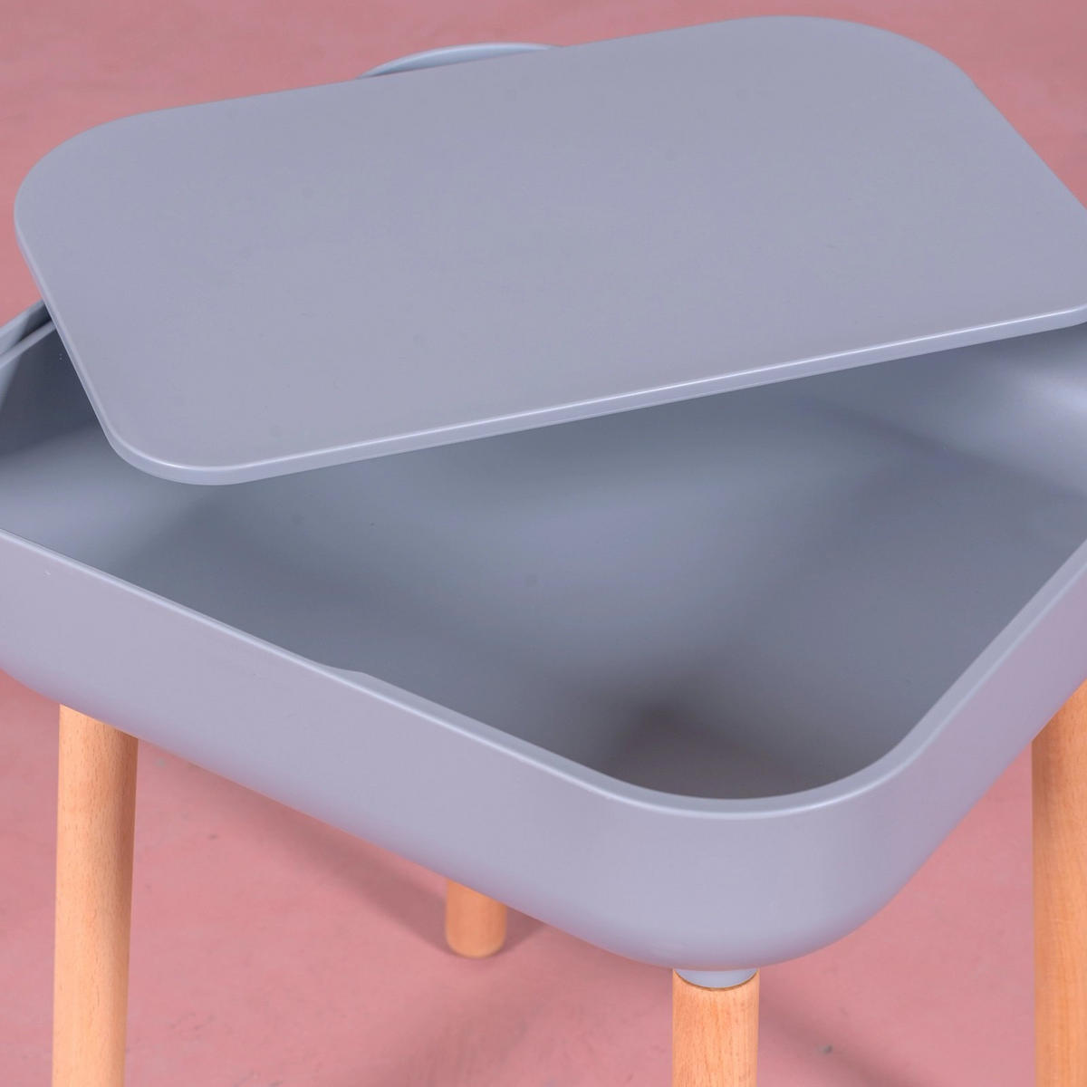 BEISTELLTISCH Quadratisch Grau 40/33/48 cm - Grau, Kunststoff (40/33/48cm) - Nest Dream