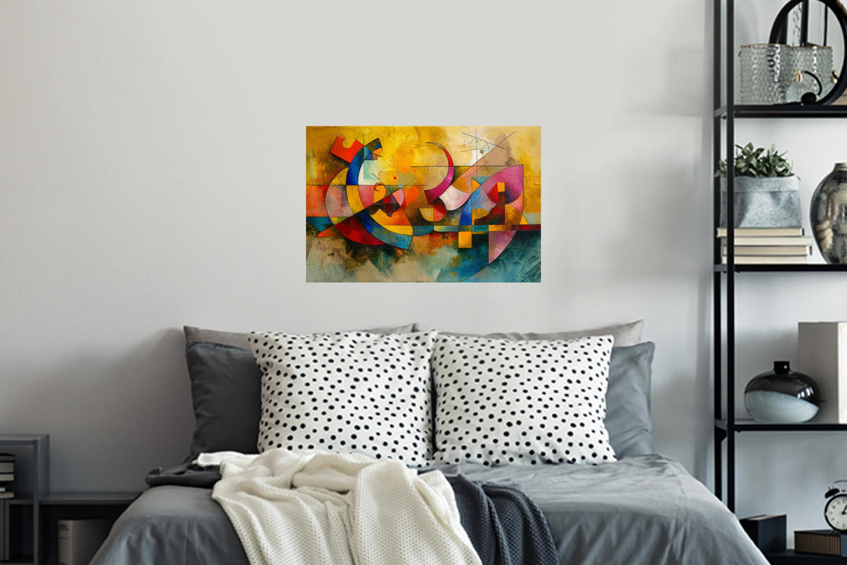 WANDTATTOO Kunst - Abstrakt - Modern 60x40 cm - Gelb, Kunststoff (60/40/0.1cm) - MuchoWow