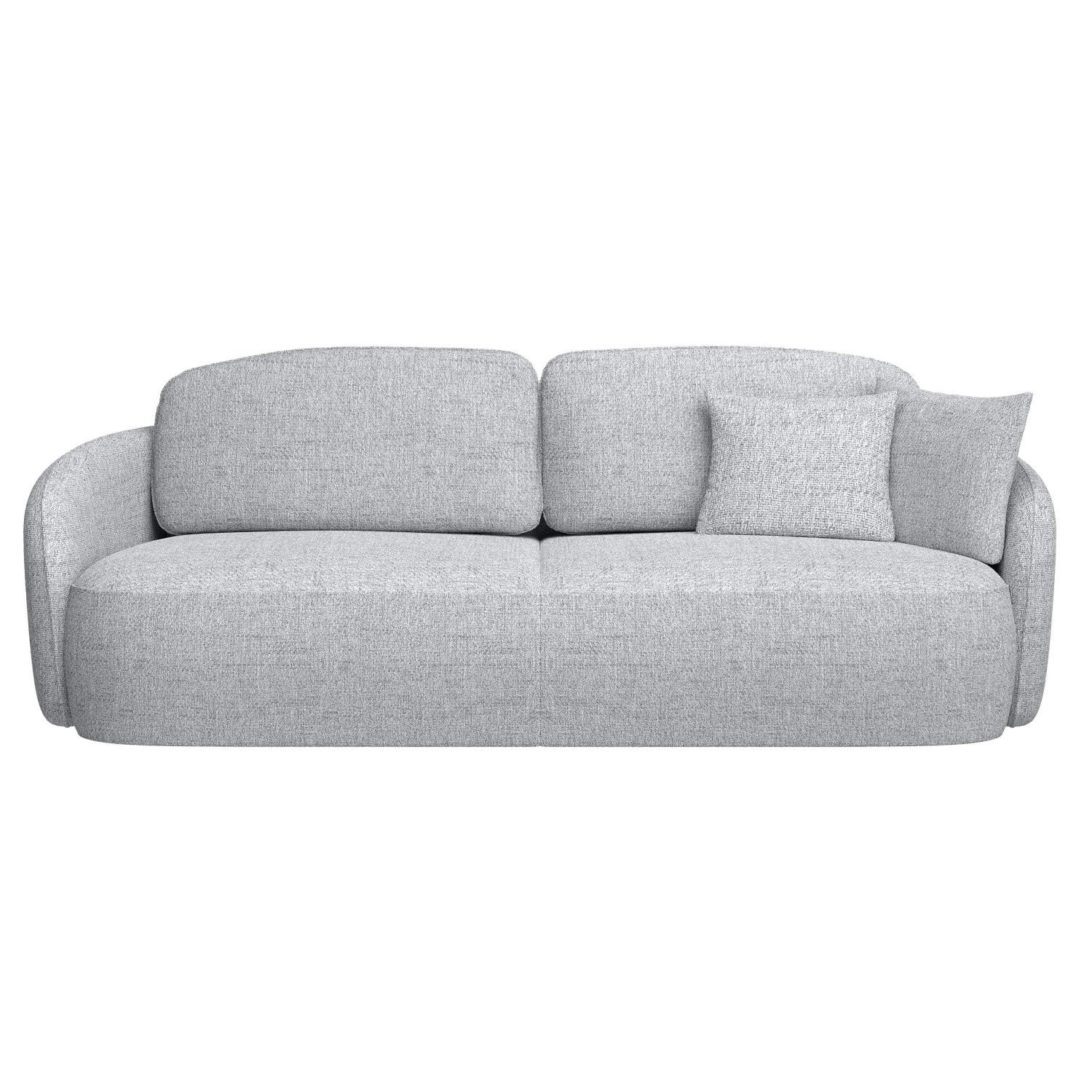3-SITZER-SOFA Savoy Hellgrau mit Schlaffunktion - Hellgrau/Schwarz, Kunststoff/Textil (254/96/105cm) - Selsey