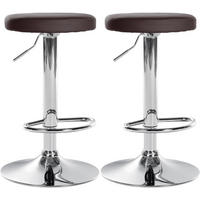 BARHOCKER 2er Set Lederlook braun - Braun, Textil/Metall (38.5/60/38.5cm) - CLP