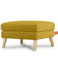 SITZHOCKER TAGIO Pouffe, gelb - Gelb/Braun, Buchenholz/Textil (65/46/80cm) - KONSIMO®