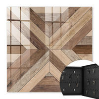 SCHLÜSSELBOX Schwarz 30x30 cm- Türöffnung nach rechts - Holzgeometrie - Braun, Metall (30/30/5cm) - TULUP