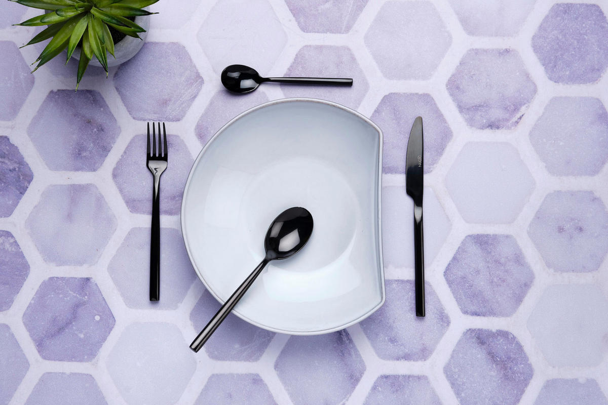 LÖFFEL 6er-Set Nils - Schwarz - Schwarz, Metall - Björn