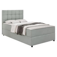 BOXBETT Lind - H3 - Hellgrau/Schwarz, Holz/Holzwerkstoff (90/200cm) - MIRJAN24