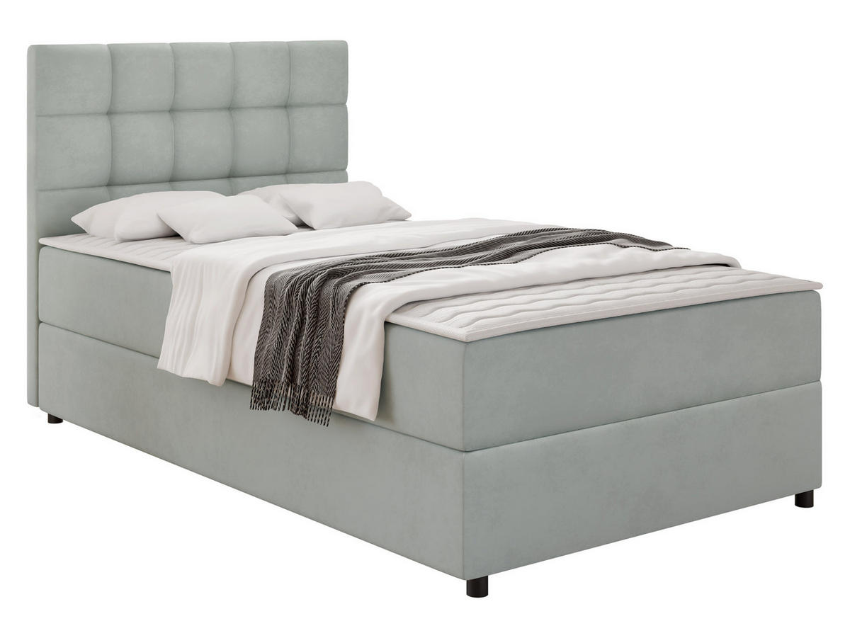 BOXBETT Lind - H3 - Hellgrau/Schwarz, Holz/Holzwerkstoff (90/200cm) - MIRJAN24