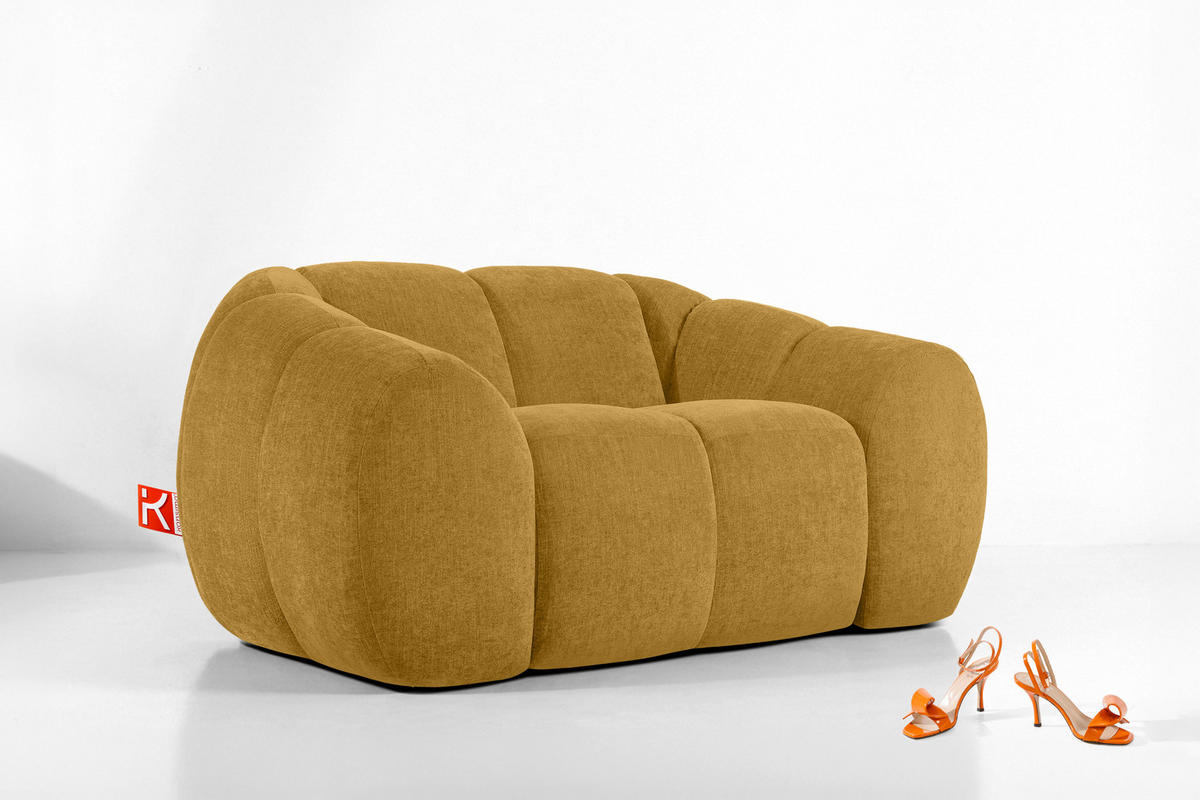 SESSEL FLAVA, Honigfarben - Honig, Holz/Holzwerkstoff (160/76/100cm) - KONSIMO®