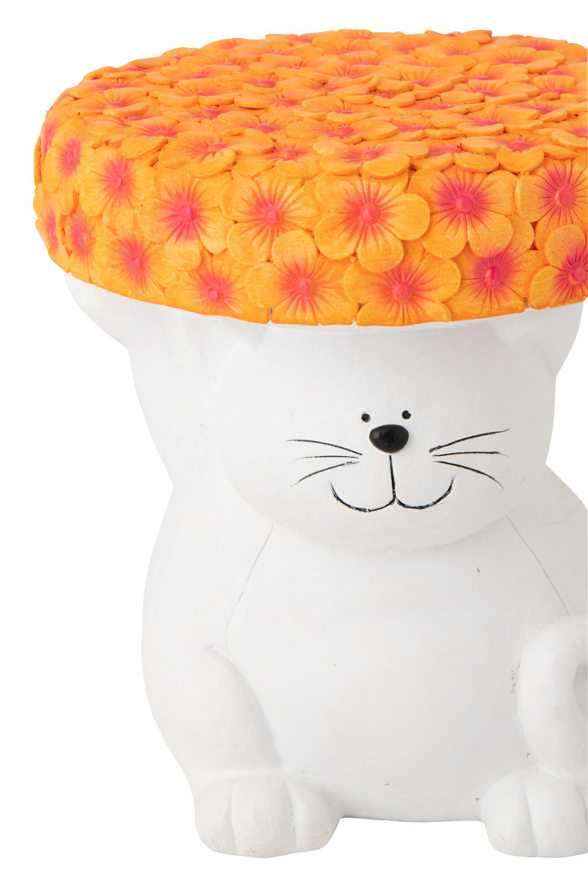 BEISTELLTISCH KATZE - Orange, Glas/Naturmaterialien (32.5/32.5/34.5cm) - J-Line