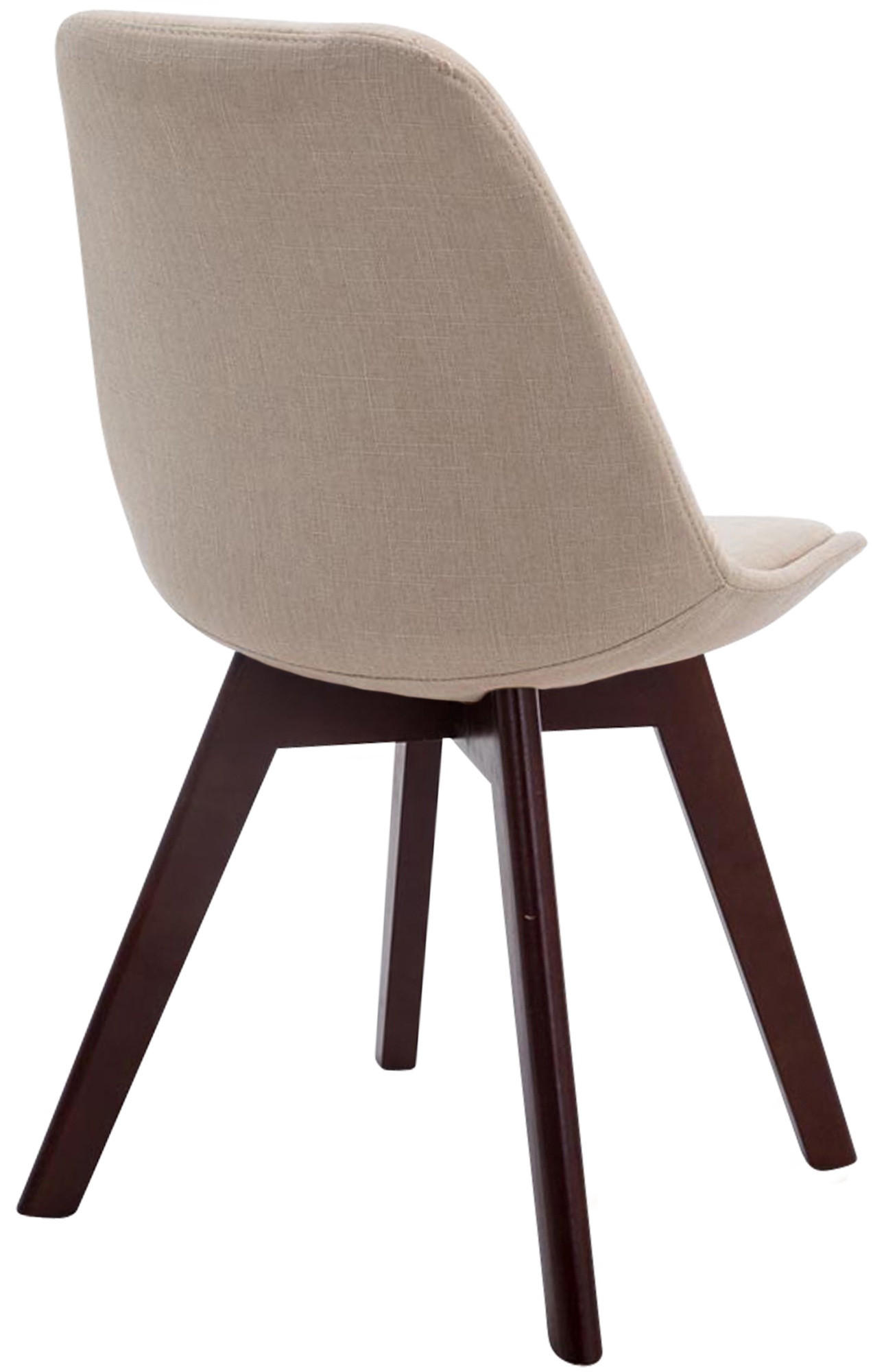 STUHL Stoff Creme - Walnussfarben/Creme, Holz/Textil (48/84/55cm) - CLP