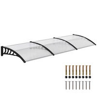 VORDACH DE-13983 Polycarbonat/Aluminium 303/96/27 cm, UV-Schutz Grün - Transparent, Kunststoff (96/27/303cm) - ComfortXL