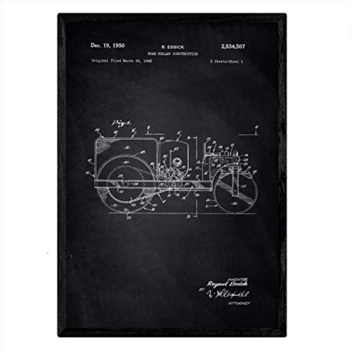 POSTER Truck Walze Patent A3 Rahmenlos - Klar, Papier (29.7/5/42cm) - Nacnic
