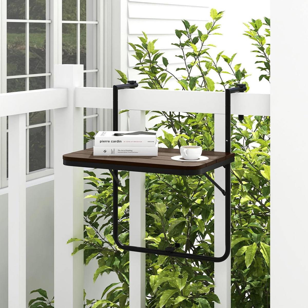 BALKONHÄNGETISCH Kaffee - Braun, Kunststoff (40/60/84cm) - COSTWAY