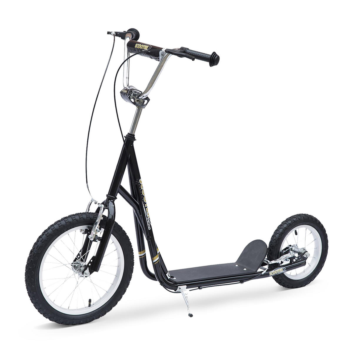 KINDERSCOOTER DE-16939 All-Terrain mit großen Luftreifen Schwarz - Schwarz, Metall (135/58/100cm) - ComfortXL