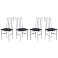 ESSZIMMERSTUHL - Set 4x BOS 10, weiss, Hygge 96 - Dunkelgrau/Weiß, Holz (43/94/40cm) - Leaf Design