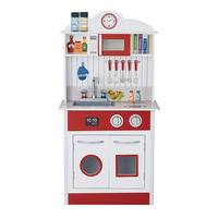 KINDERKÜCHE Spielküche, Rot/Weiß, 93cm - Rot, Holzwerkstoff (48/32/93cm) - Teamson Kids