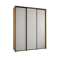 SCHWEBETÜRENSCHRANK 235,2/200/45 3-türig - Schwarz/Weiß, Holz/Metall (200/235/45cm) - Abiks Möbel