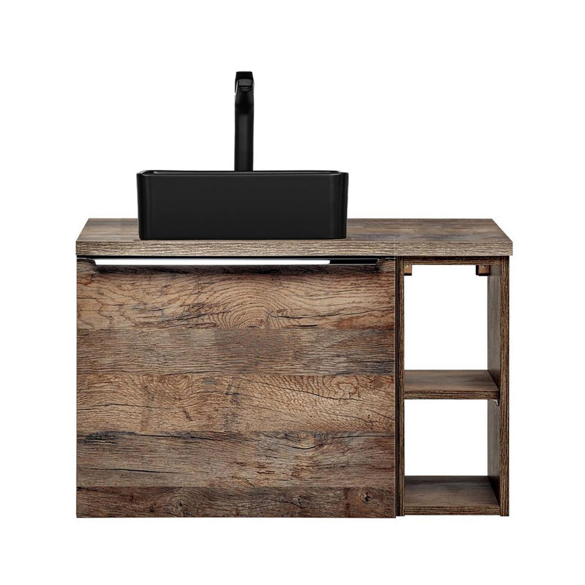 BADMÖBEL-SET 4-TLG. Puebla-56 - Braun, Holzwerkstoff (80/62/46cm) - Lomado