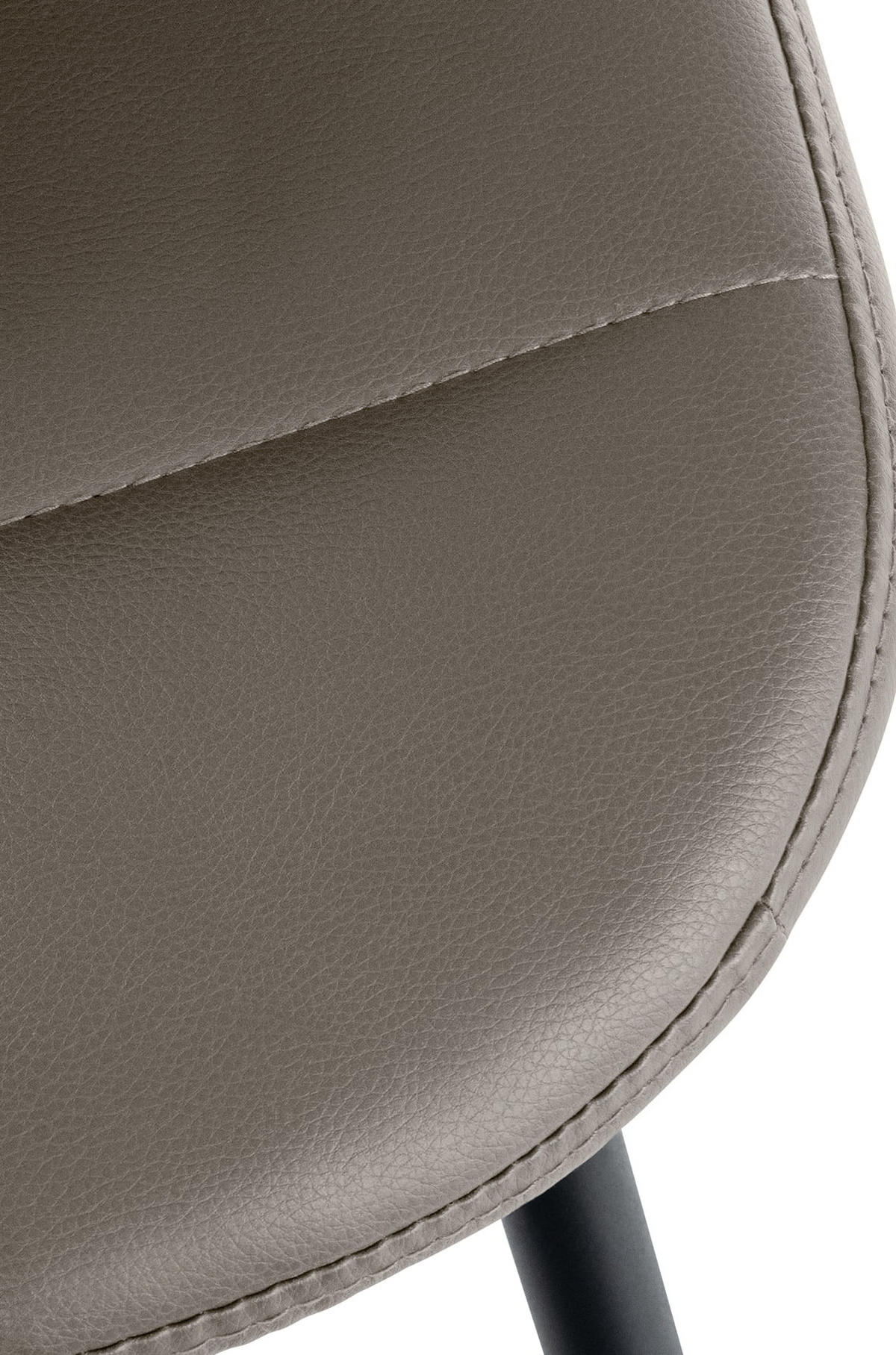 STUHL Lederlook taupe - Taupe/Schwarz, Textil/Metall (46/82/52cm) - CLP