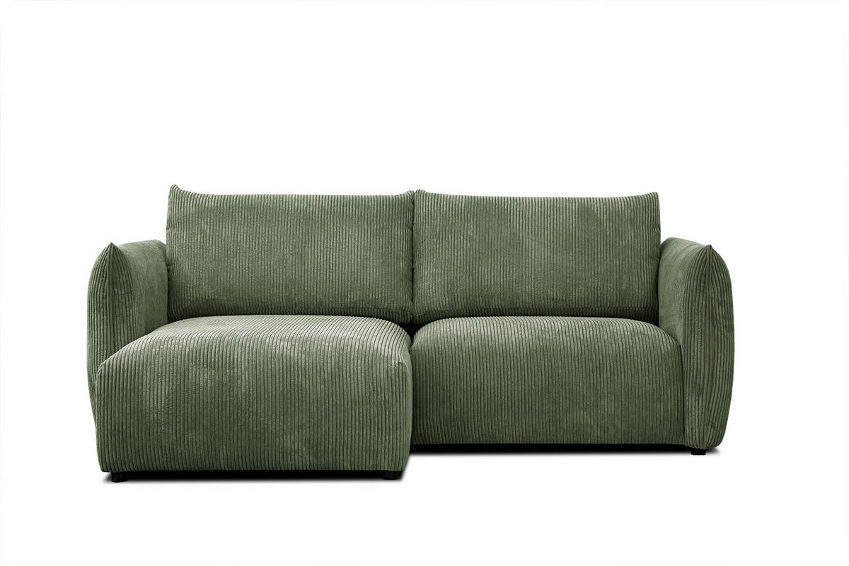 ECKSOFA TAUER 3-Sitzer, olivgrün - Schwarz/Olivgrün, Holzwerkstoff/Kunststoff (173/206cm) - Courtois Laville