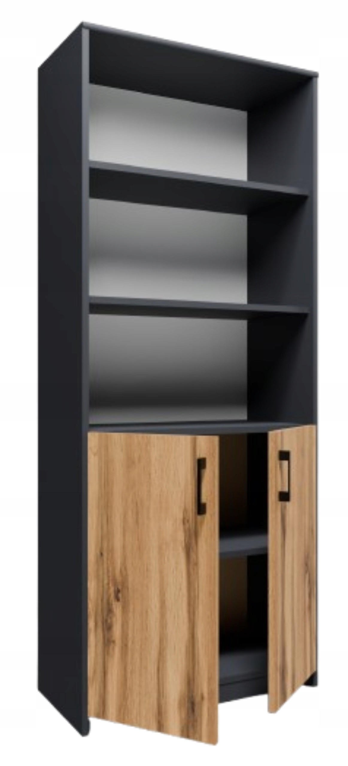 BÜCHERREGAL R7 Anthrazit-Wotan Eiche 74/35/180 cm - Anthrazit/Eiche Wotan, Holzwerkstoff (74/180/35cm) - Matkam Möbel