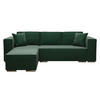 ECKSOFA L Form Vinoria Grün 255/180/82 cm Links mit Schlaffunktion - Chromfarben/Grün, Textil/Metall (180/255cm) - AX Living