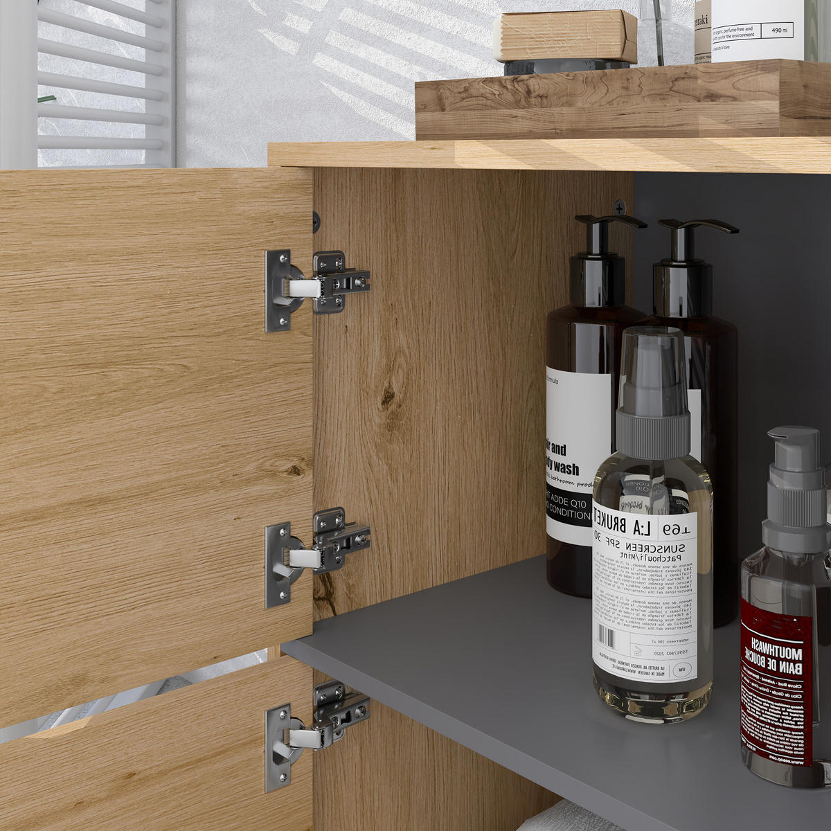 MIDISCHRANK DE-12444 80/35/70 cm mit offenen Fächern Naturholz - Naturfarben, Holzwerkstoff (35/70/80cm) - ComfortXL