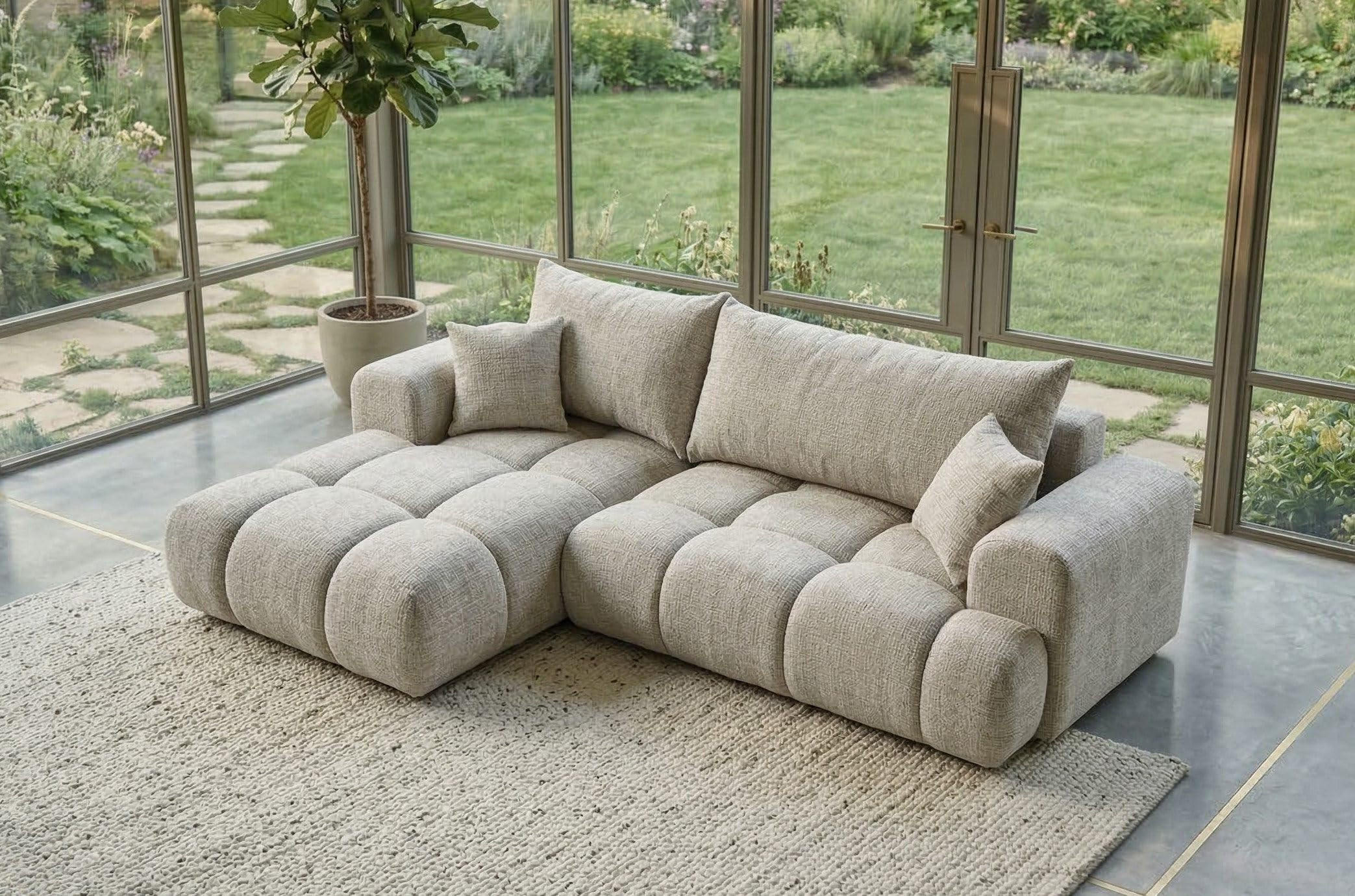 BIG-SOFA Vitton II Beige Links - Beige, Textil (260/85/200cm) - B&B Home