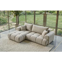 BIG-SOFA Vitton II Beige Links - Beige, Textil (260/85/200cm) - B&B Home