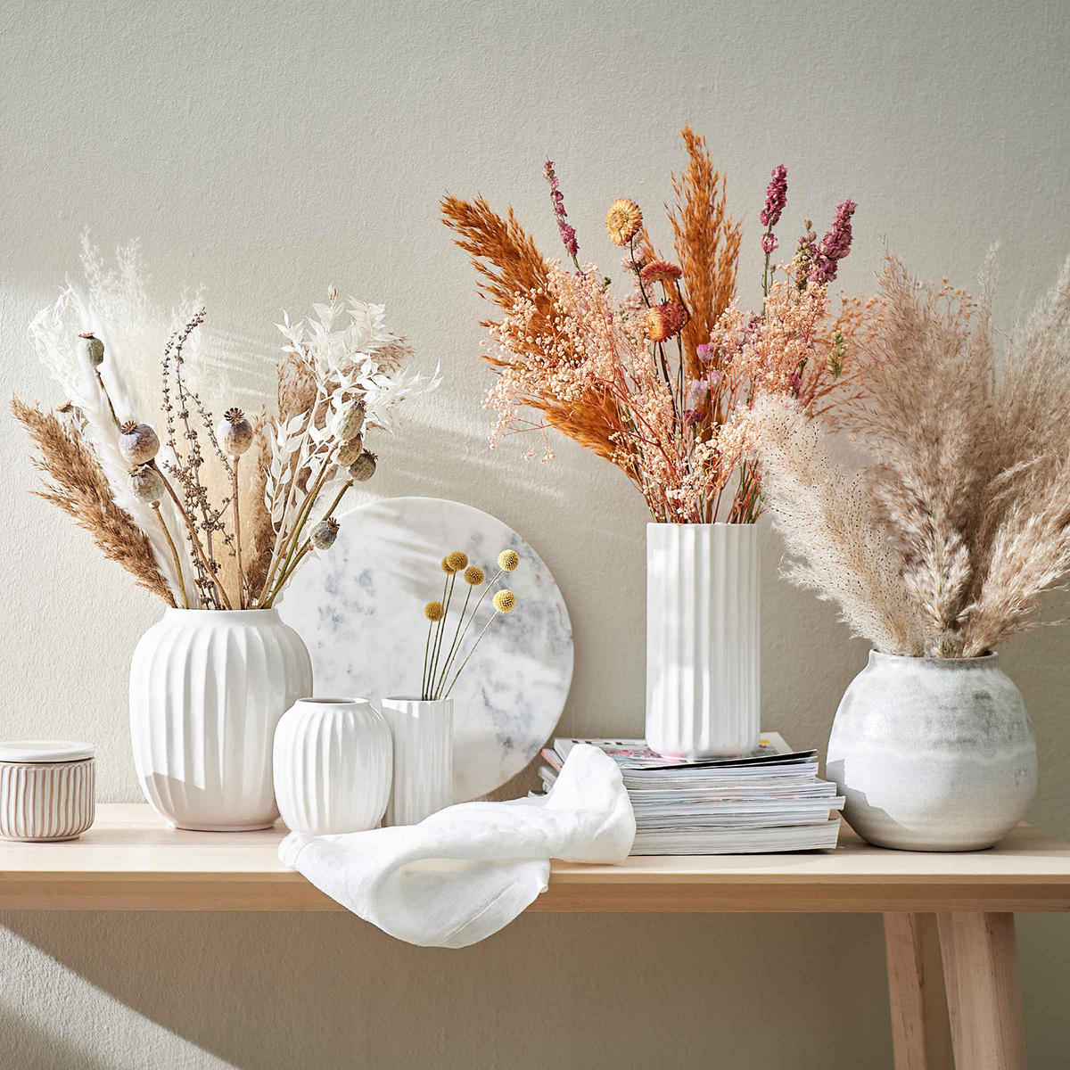 VASE (4er Set) Liv - Weiß, Keramik (13cm) - Butlers