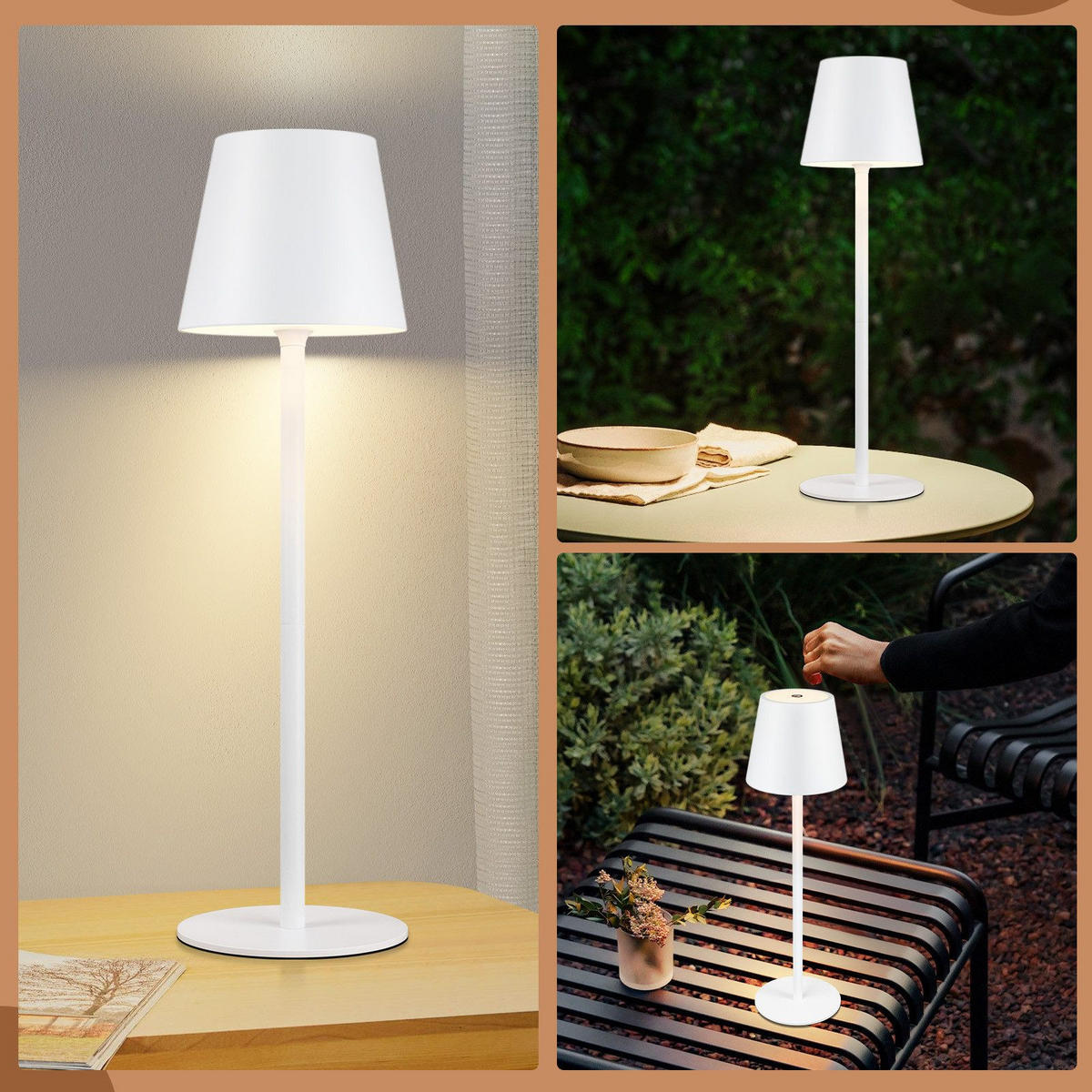 LED-TISCHLEUCHTE Osnabrück(2er-set) 11/11/37.5 cm - Weiß, Metall (11/11/37.5cm) - Nettlife