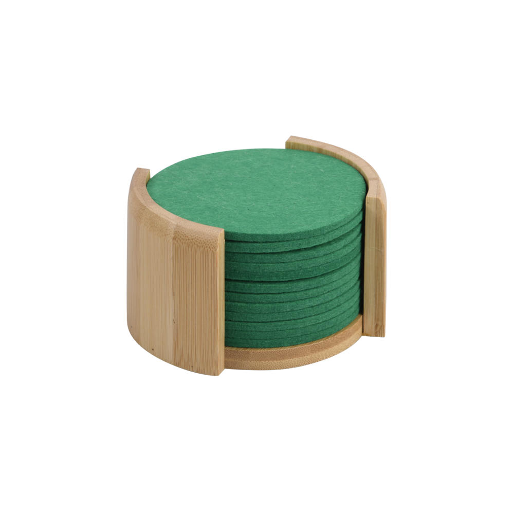 TASSENUNTERSETZER Filz 12er Set - Grün, Textil (10.5/7/12cm) - Kesper