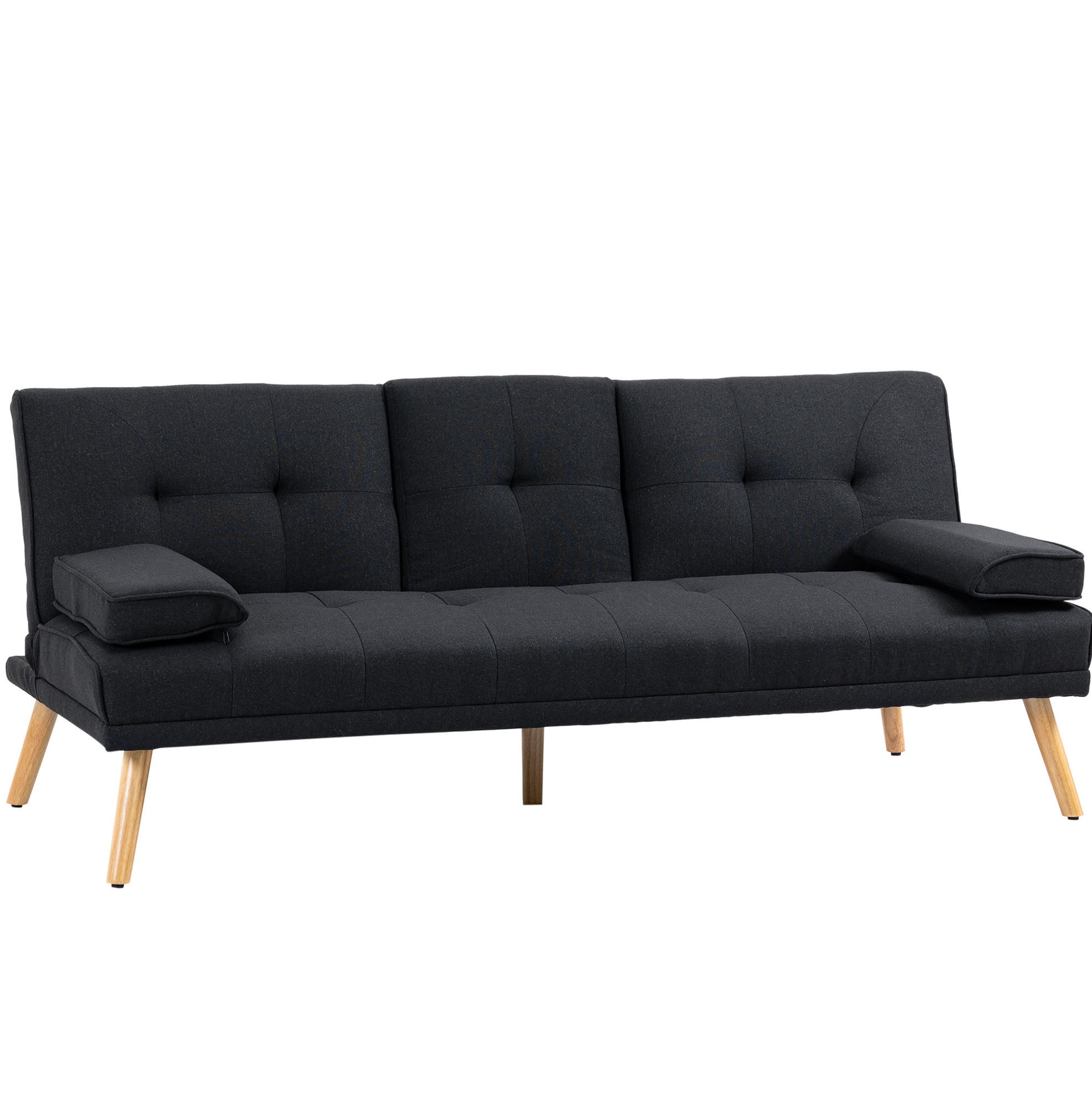 SCHLAFSOFA 3-Sitzer mit Klapptisch 181 cm Grau - Grau, Holzwerkstoff (181/78/77cm) - Meubliv