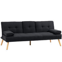 SCHLAFSOFA 3-Sitzer mit Klapptisch 181 cm Grau - Grau, Holzwerkstoff (181/78/77cm) - Meubliv