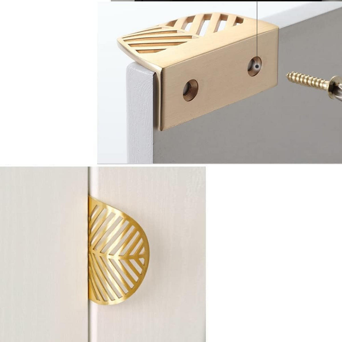 SCHRANKKNOPF Gold Sechskant 6er-Set 30x21 mm Messing - Goldfarben, Metall (2.3/4.2/6cm)