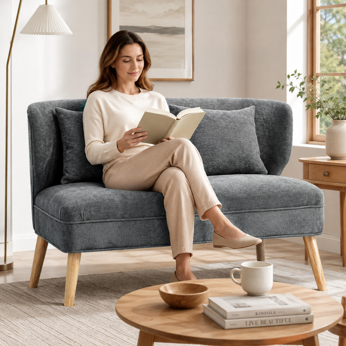 2-SITZER Sofa Grau 117.0/65.0/78.5 cm - Grau, Textil (65/78.5/117cm)