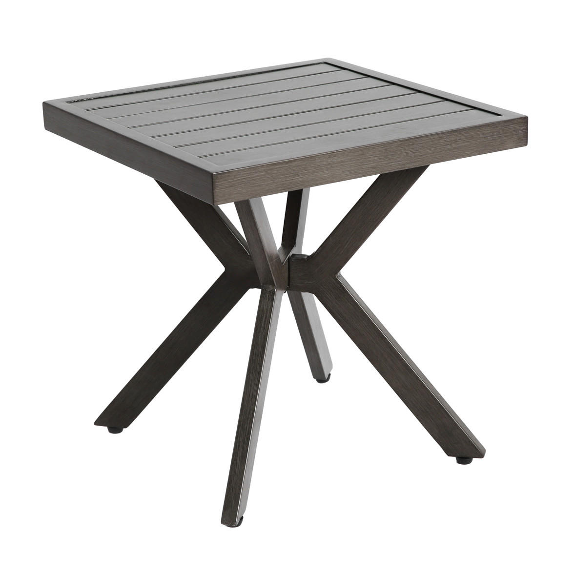 GARTEN-BEISTELLTISCH 45 cm Dunkelgrau Aluminium Quadratischer Outdoor Endtisch für Balkon & Terrasse - Dunkelgrau, Metall (45/45/47cm) - Urban Meuble