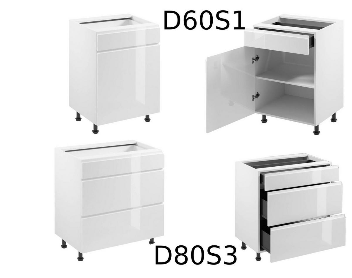 WINKELKÜCHE 240 cm x 280 cm - Aspen KA11-M280 - in Weiß/Hochglanz - Weiß Hochglanz, Holz (520/212/58cm)