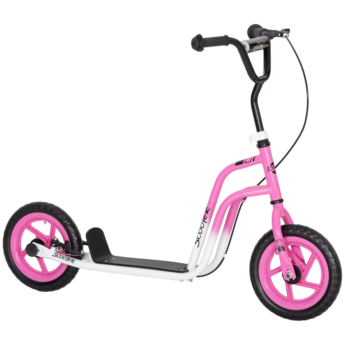 ROLLER Kinder Tretroller Kickscooter mit verstellbarem Lenker 12 Zoll Räder Rosa - Hellrosa, Kunststoff (115/50/88cm) - AIYAPLAY