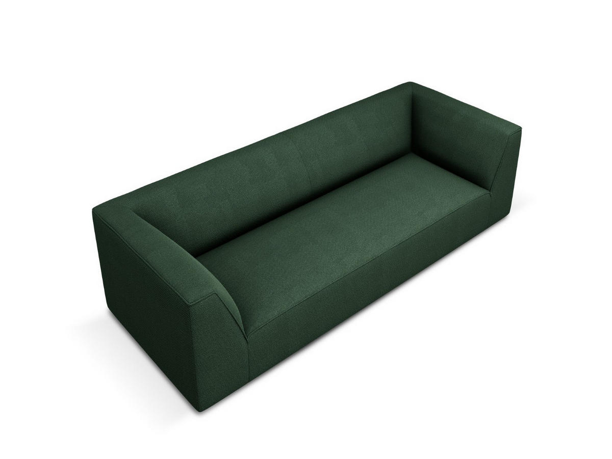 SOFA Ruby aus strukturiertem Stoff grün 3 Sitzplätze - Grün, Textil (93/69/232cm) - Micadoni