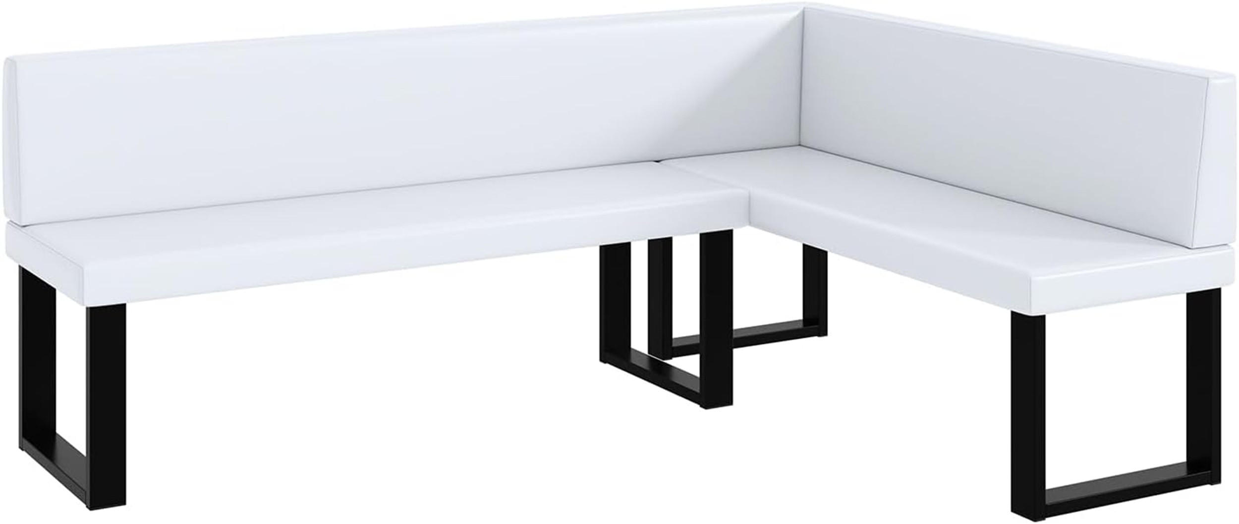 Meblini Eckbank Weiß 196x142 cm