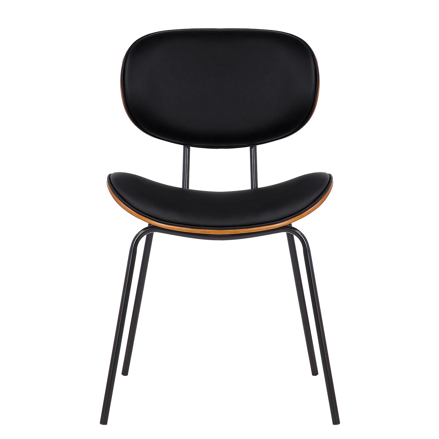 ESSZIMMERSTUHL - Kunstleder / Eisen, 2er-Set - Schwarz, Kunststoff (51/79/57cm) - home24