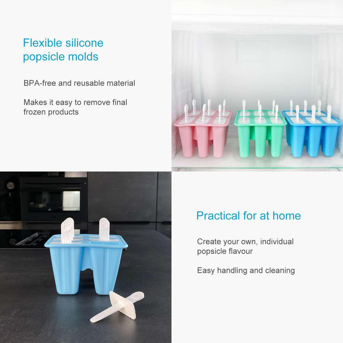 EISCREME FORM - Blau, Kunststoff (12/9/14cm) - Intirilife