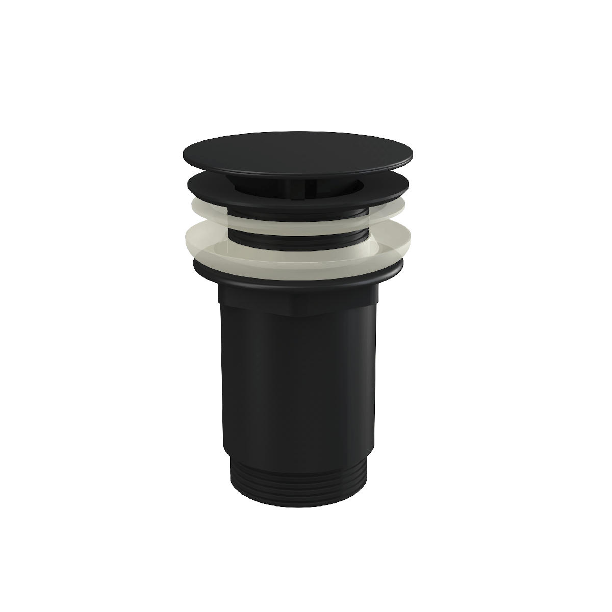 ABLAUFVENTIL 5/4" Ganzmetall, großer nicht verschließbarer Stopfen, Schwarz-Matt - Schwarz, Kunststoff (7.5/7.5/15cm) - Alcadrain
