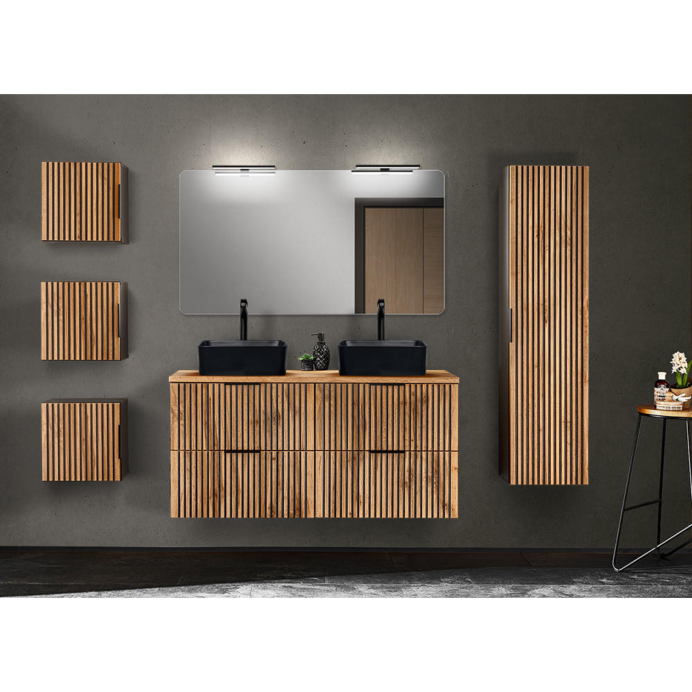 Lomado Badmöbel-Set Braun 221x200x47 cm