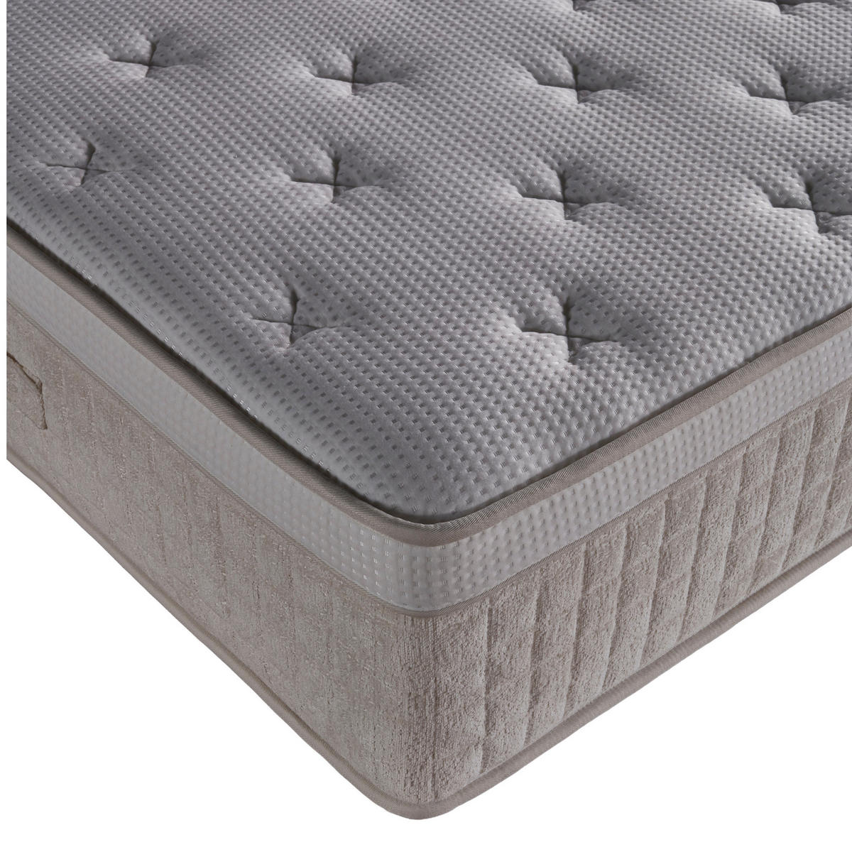 BOXBETT AMORE Bett boxspringbett 180x200 mit matratze - Beige, Holz (180/200cm)