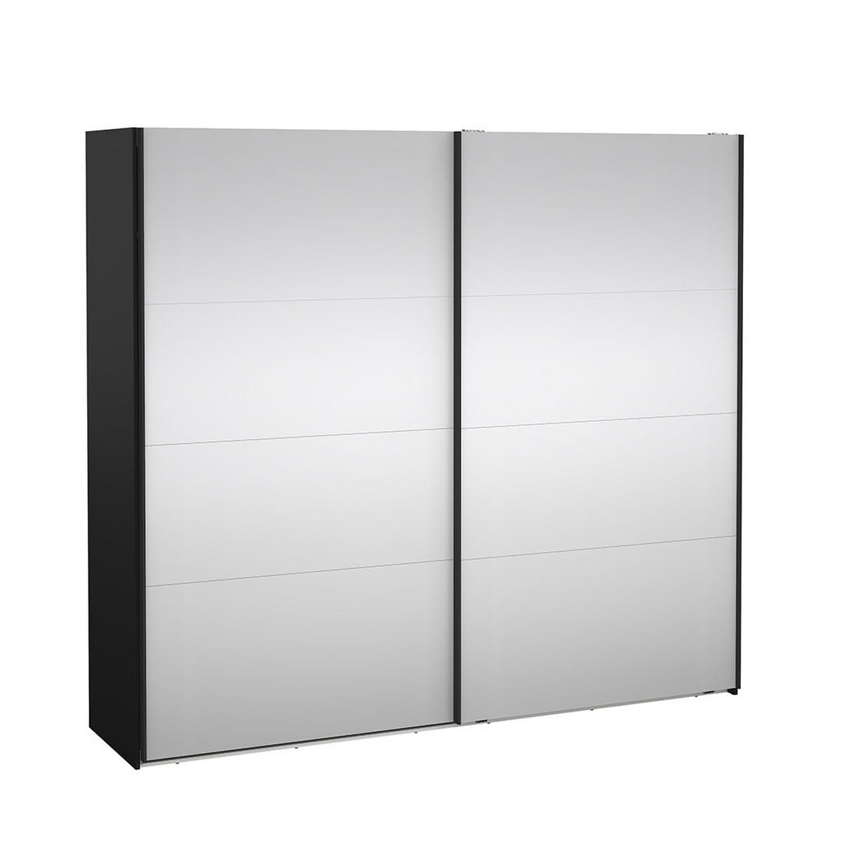 SCHIEBETÜRENSCHRANK, Catania, Schwarz, Holzwerkstoff, 244 x 67 x 221 cm - Schwarz, Holzwerkstoff (244/221/67cm) - ebuy24