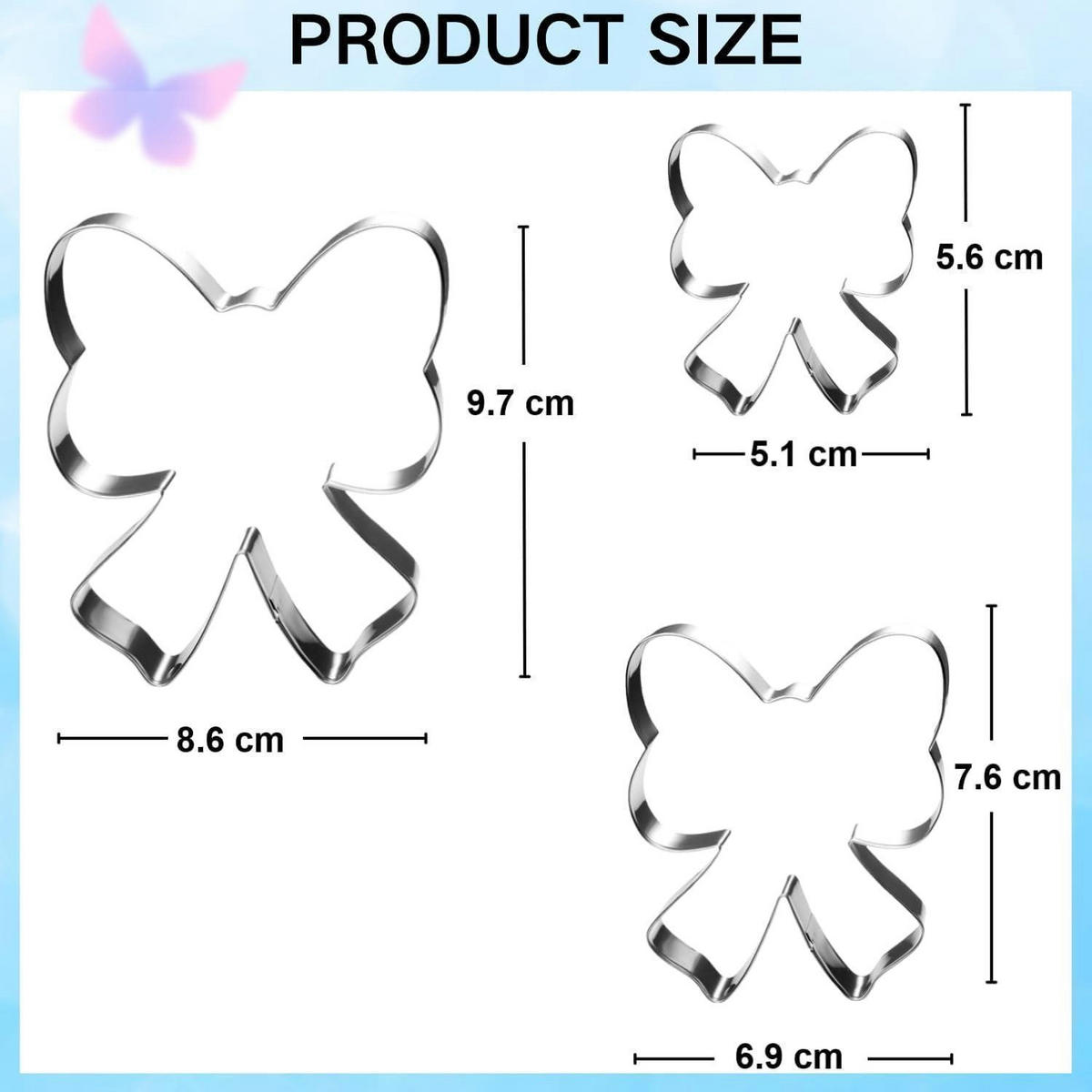 AUSSTECHFORMEN Schleifen 3-teiliges Set Edelstahl - Silberfarben, Metall (8.6/2/9.7cm)