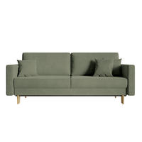 SCHLAFSOFA Valico Salbeigrün hydrophober Samt - Salbeigrün/Goldfarben, Textil/Metall (230/90/97cm) - Selsey