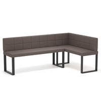 ECKBANK rechts SANA U Kunstleder gesteppt, 142/196 cm Braun - Braun, Kunststoff/Textil (142/196cm) - Idohome