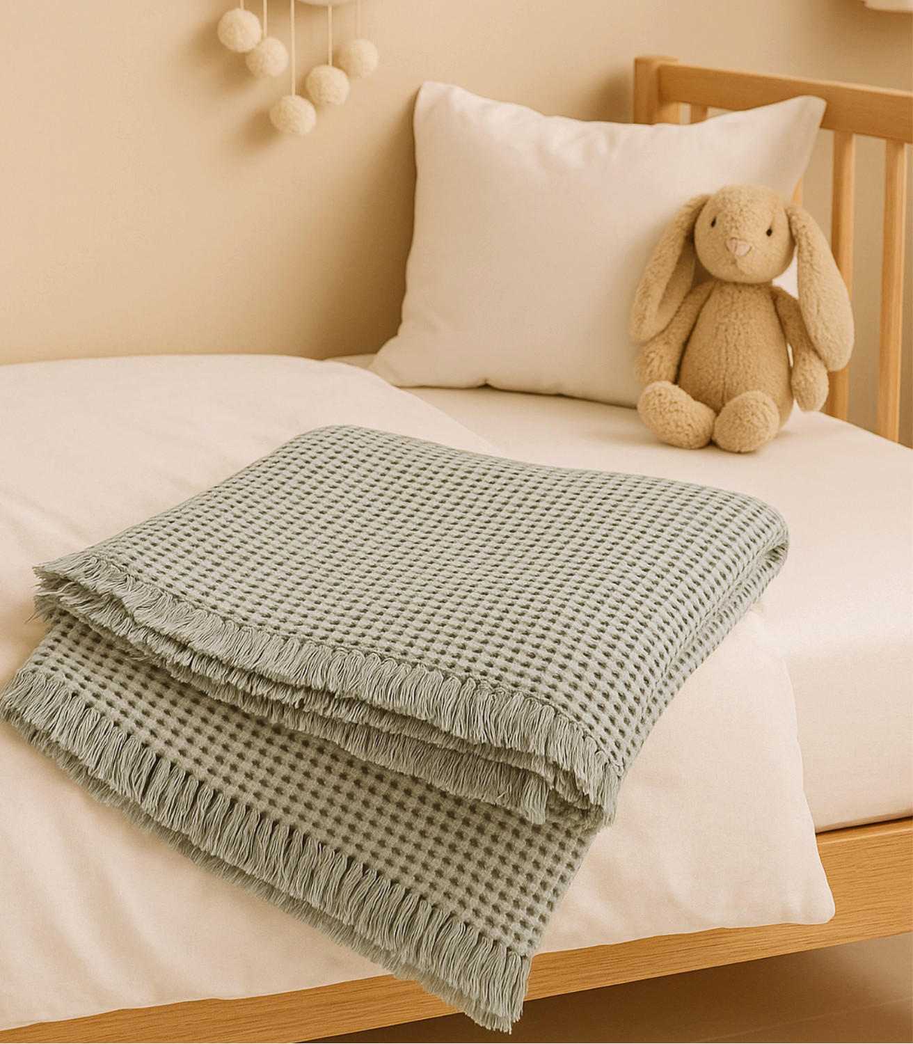 BABYDECKE Cocoon. Plaid. 130x170 cm. Greige - Beige, Textil (130/170cm) - SOWL