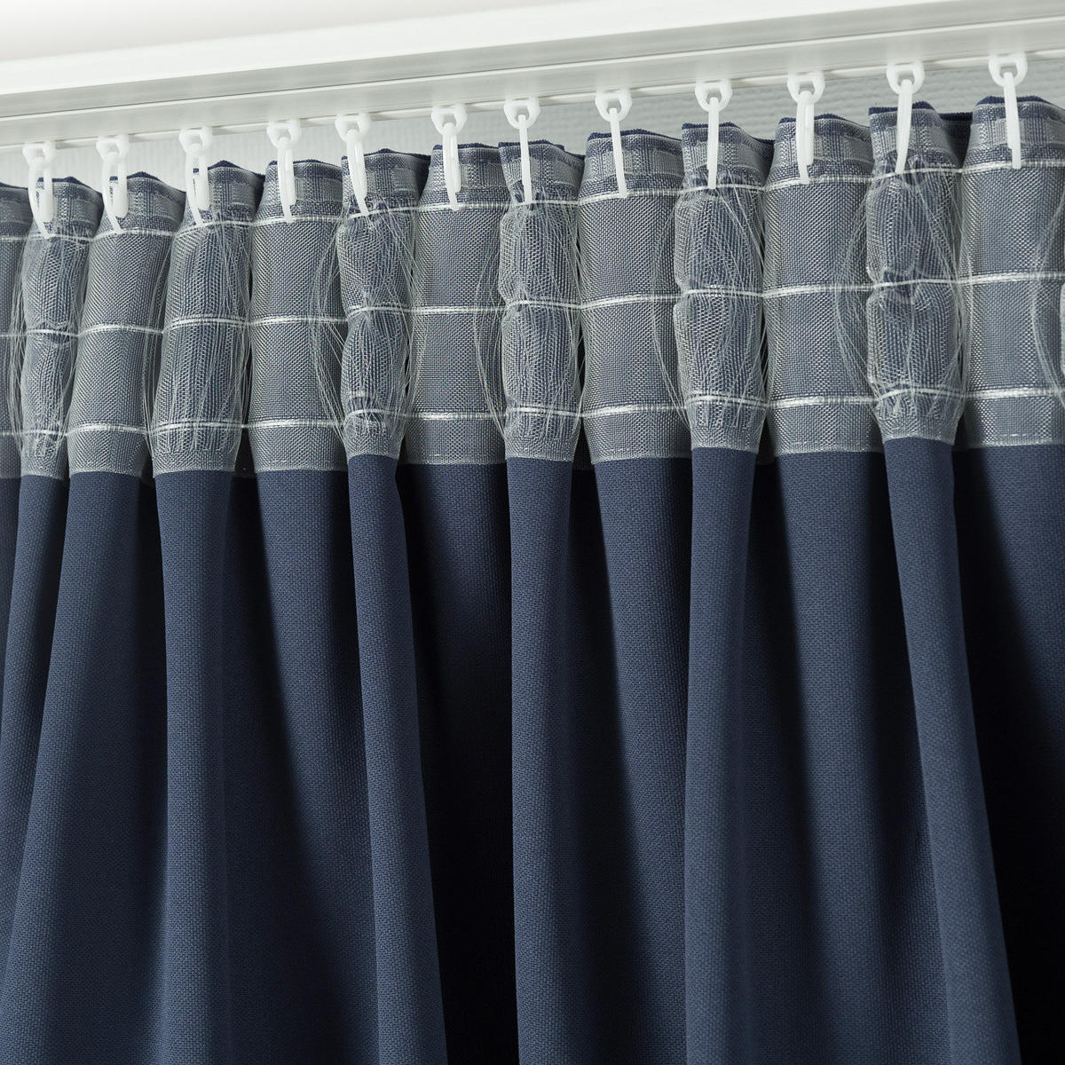 FERTIGVORHANG mit Schlaufenband dunkelblau 140 x 280 cm - Dunkelblau, Textil (140/280/1cm) - Dekoria